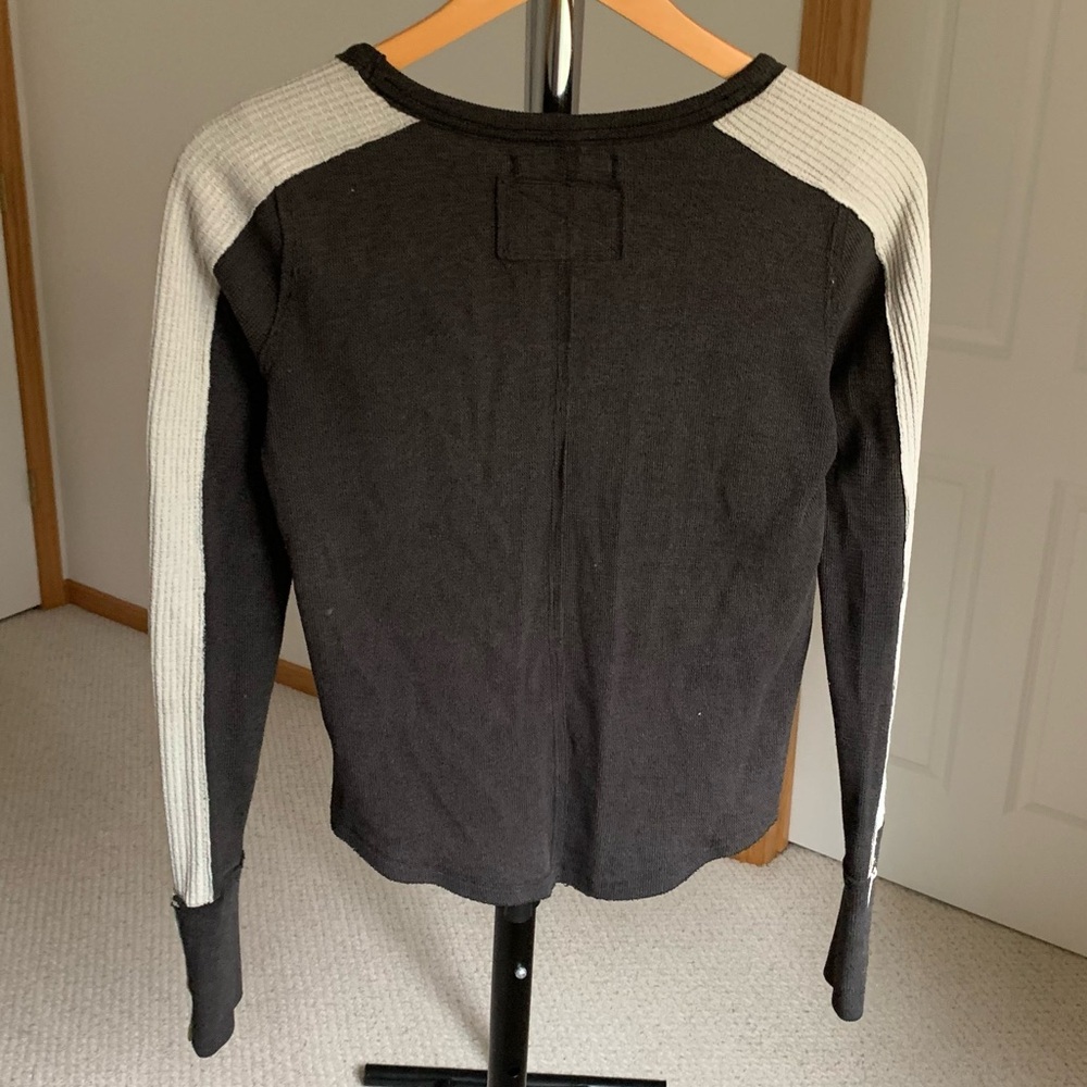 Free People Tasha Waffle Knit Thermal Top Size Small - Picture 3 of 10